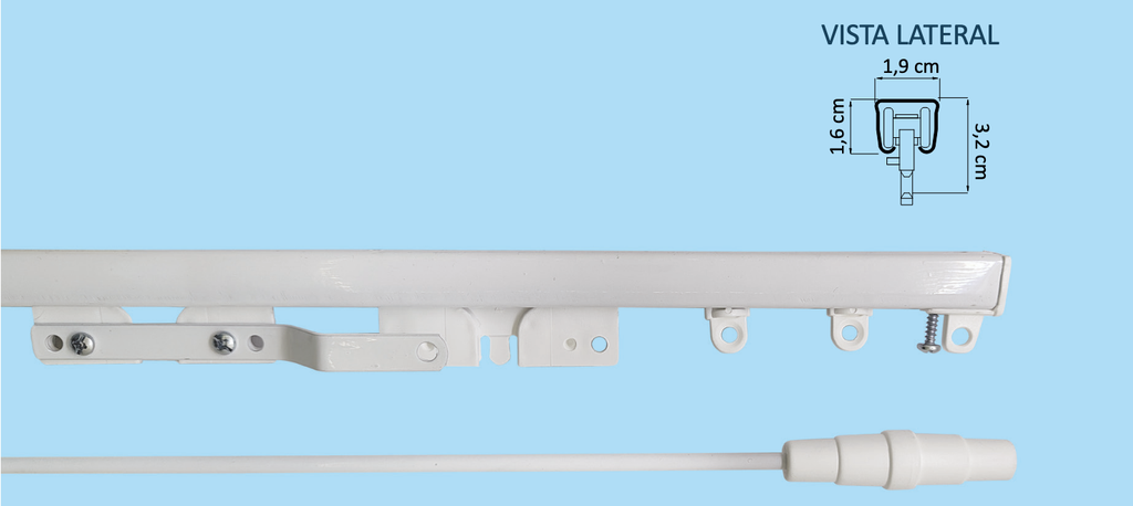 Riel estándar blanco 160